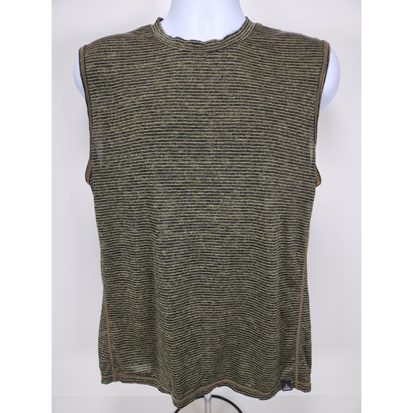 Prana Mens Large Hardesty Performance Tank Sleeveless Athletic Shirt Green Black - Picture 3 of 11